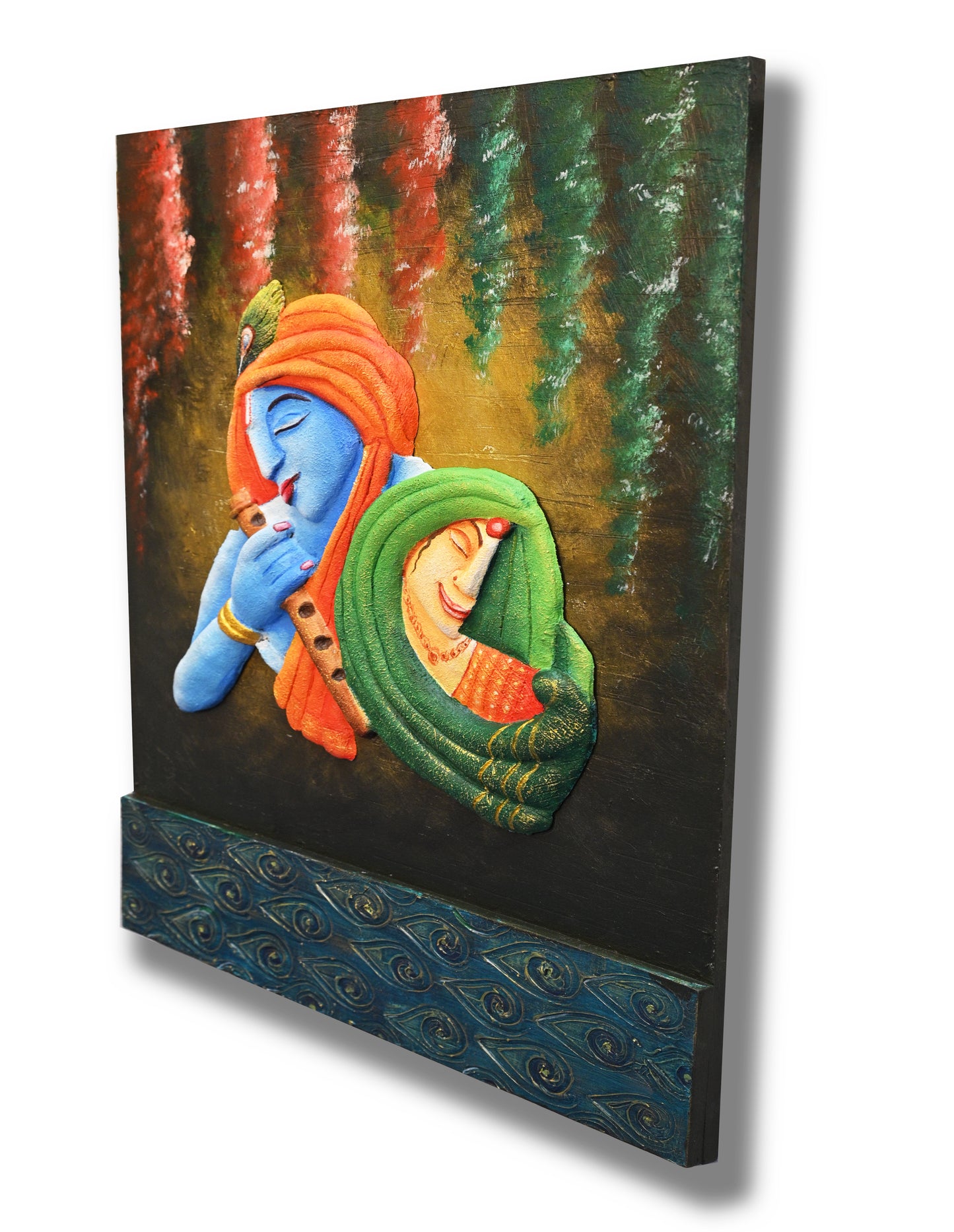 Radha Krishna Wall Decor 3D Painting | Spiritual Home Art | Buy Now