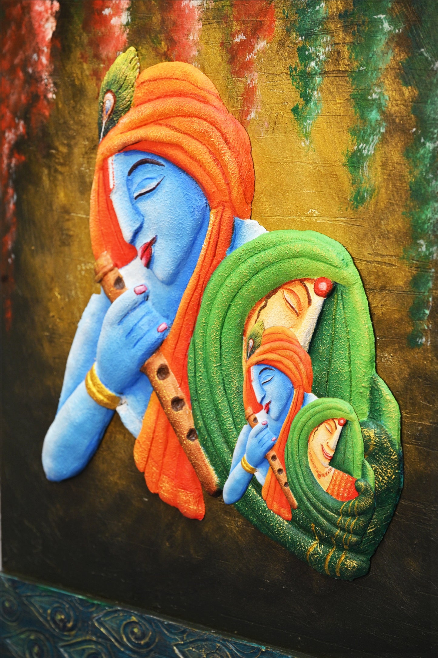 Radha Krishna Wall Decor 3D Painting | Spiritual Home Art | Buy Now