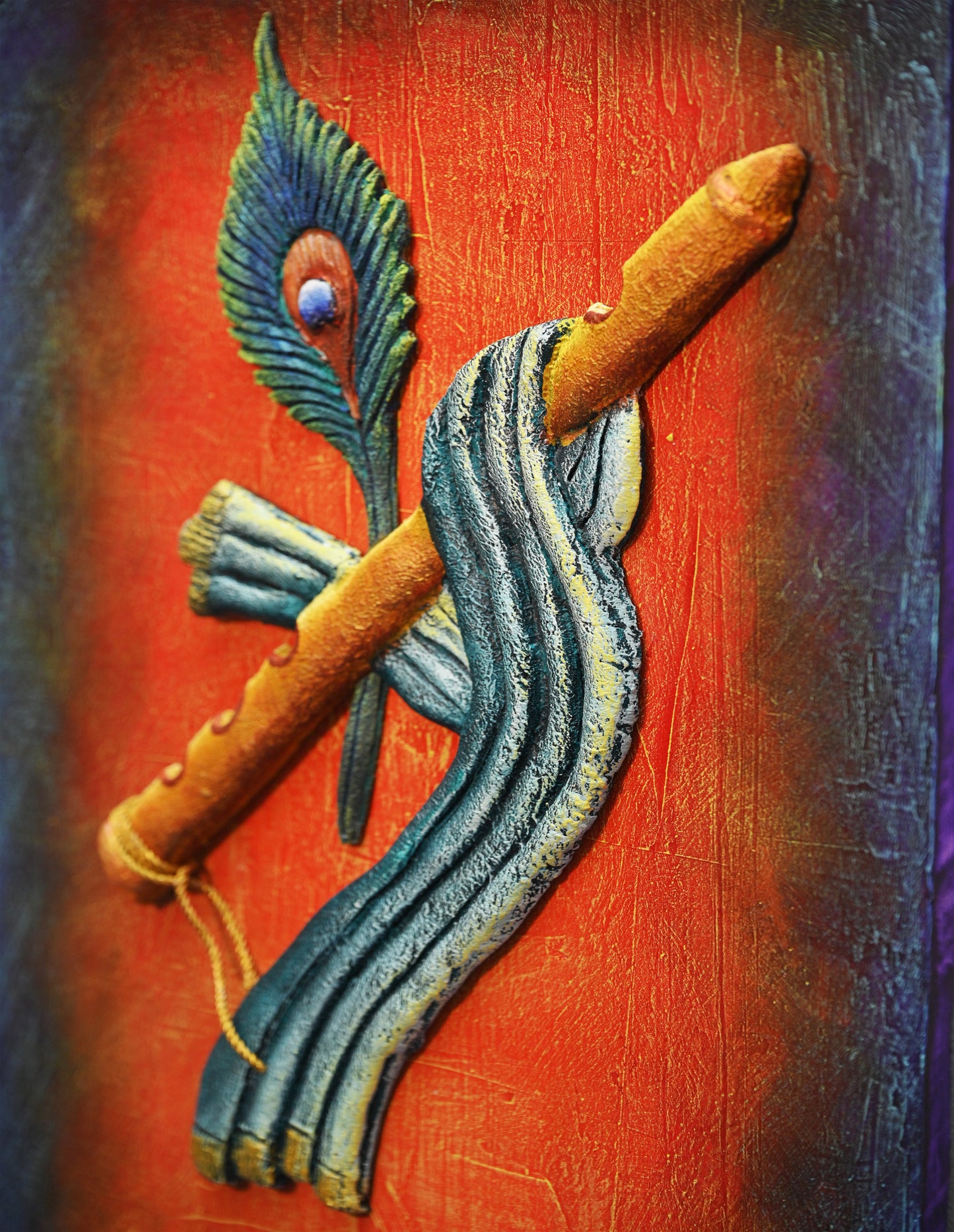 3D Krishna Flute| Wall Hanging Decor | Basuri